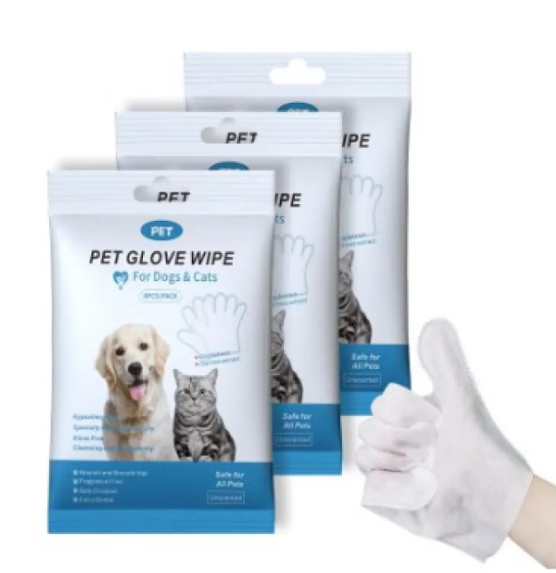 Gentle Pet Cleaning Gloves & Wipes