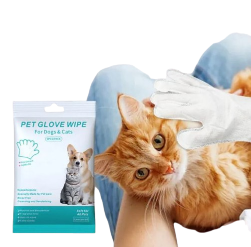 Gentle Pet Cleaning Gloves & Wipes