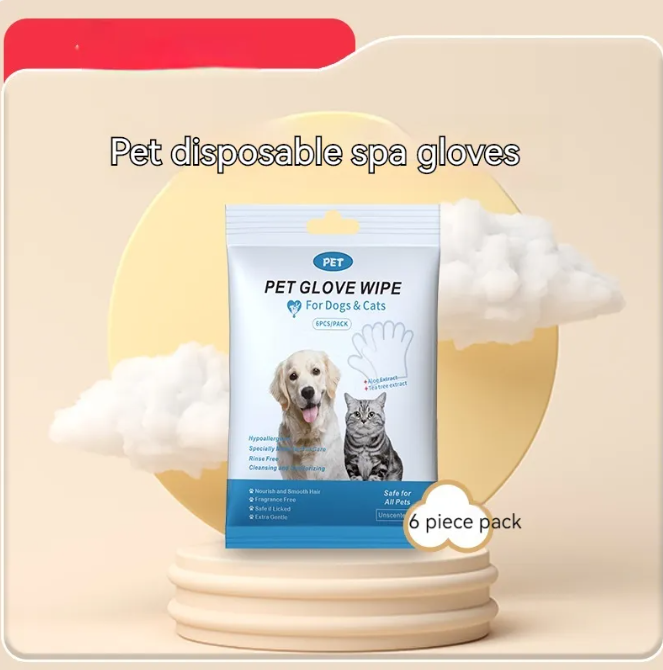 Gentle Pet Cleaning Gloves & Wipes