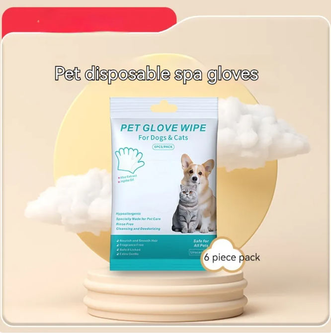 Gentle Pet Cleaning Gloves & Wipes